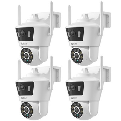 ANRAN 4MP Wireless Security Camera System Outdoor WiFi Dual Lens Camera Pan/Tilt