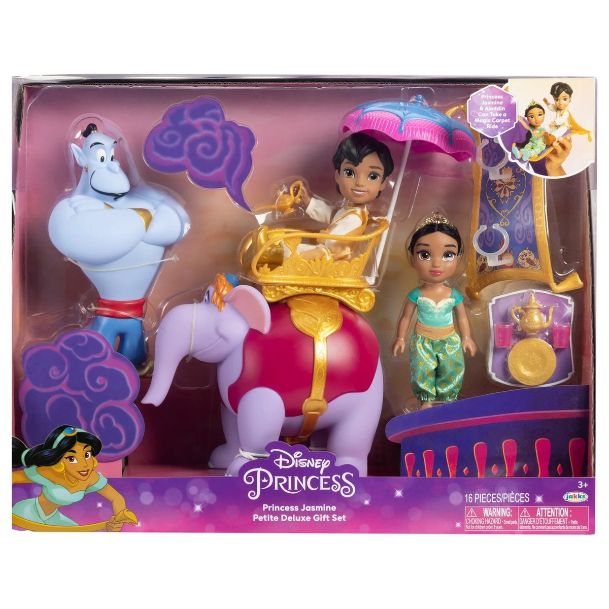 Disney Princess Jasmine Petite Dolls Playset with Aladdin & Genie