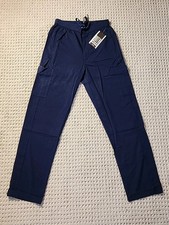 Med Couture Men  s Straight Leg Scrub Pants Navy Size S   Zip Fly, 6 Pockets