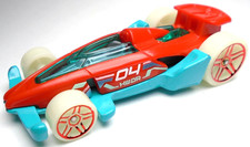 2020 HOT WHEELS CARBIDE #04 RED & BLUE DIECAST 2 5/8" RACE CAR W/ GLOW WHEELS