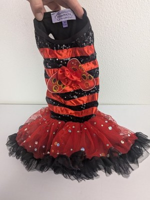 Pawpatu Dog Cat Ladybug Costume Wings Tutu Ruffle Dress Sequin Size Medium