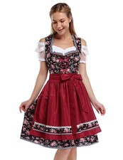 KOJOOIN Women's German Dirndl Dress Costumes for Bavarian Medium, Burgundy-24