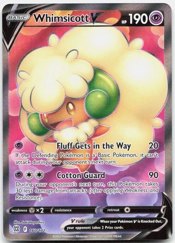 Whimsicott V (Full Art) Holo Ultra Rare SWSH09: Brilliant Stars 160/172 NM
