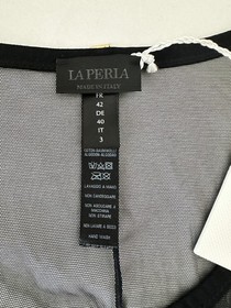 LA PERLA Black Sheer Mesh Bodysuit Scoop Neckline 3 Italy NWT