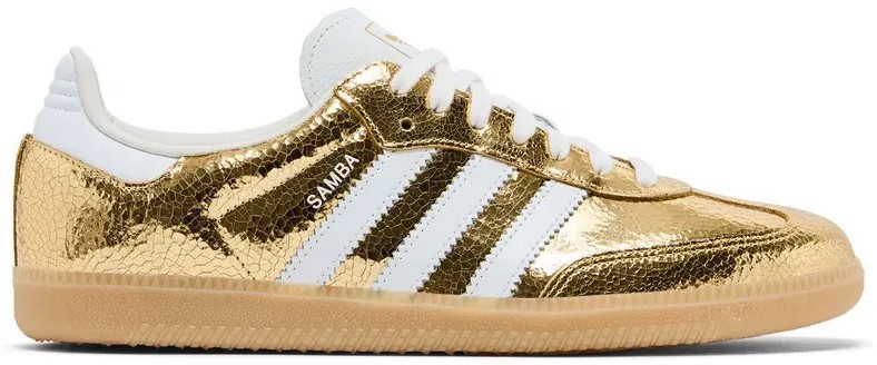 Size 7 - adidas Samba OG Cracked Metallic Pack - Gold W for sale