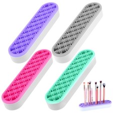 Pafeooui 4 Pcs Silicone Makeup Brush Holder, Multipurpose Cosmetic 4 colors