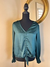 Express Long Sleeve Emerald Green Blouse, Sma...