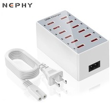 12 Ports USB Charger Station Dock For Mobile Devices iPad Macbook Laptop