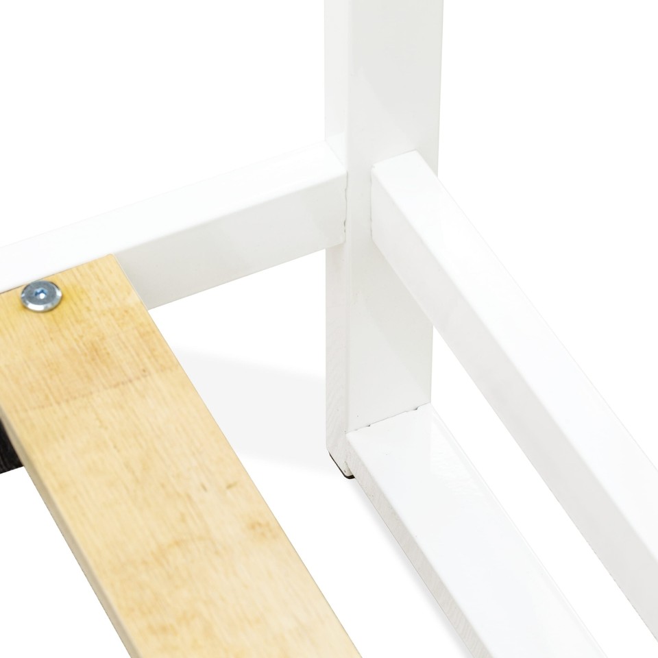 Erie Wood Bed Frame with 4 Wood Legs Lavish Bed in Powder ERFBW02