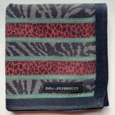 HANDKERCHIEF MEN'S COTTON VINTAGE JAPAN ZEBER STRIPED POCKET SQUARE 19" B0290