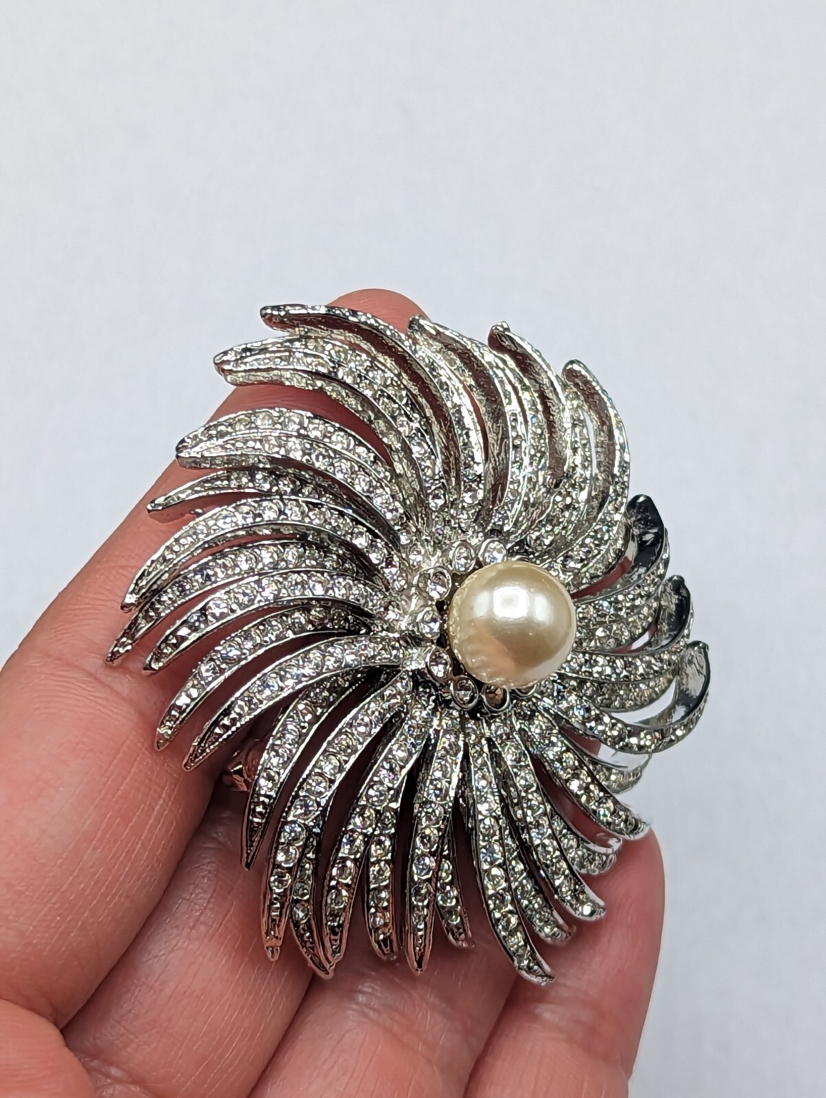 Vtg KJL Kenneth J Lane Crystal Rhinestone Faux Pe… - image 6