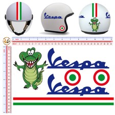 Vespa adesivi casco coccodrillo strisce italia sticker helmet italian flag 6 pz.
