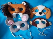Applause Plush Kids Masks Lot Of 4 Dated 1988