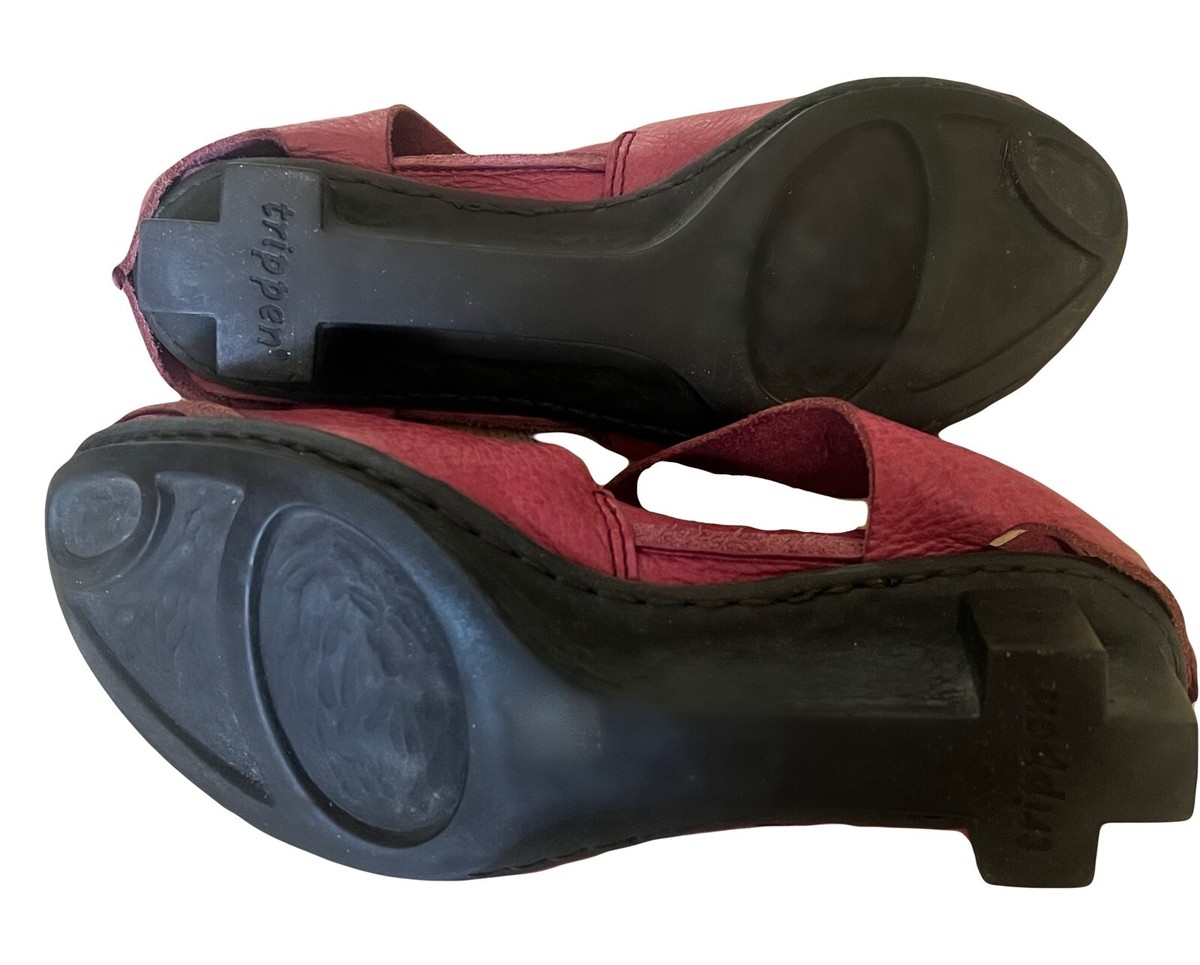 Trippen Edel Platform Wedge Shoes Women's 39 US 8.5 Red Trippen Edel Platform Wedge Shoes Women's 39 US 8.5 Red