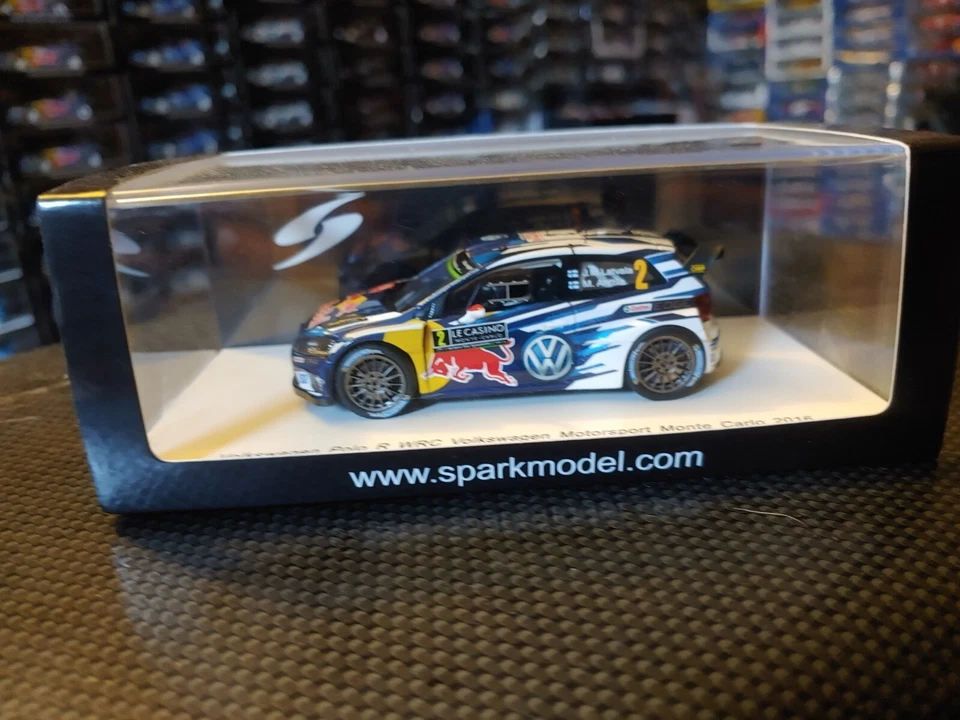 1x Spark S4966 VOLKSWAGEN POLO J. M. Latvala -  Rally MONTECARLO 2016 -1:43 RARE - Immagine 2 di 4