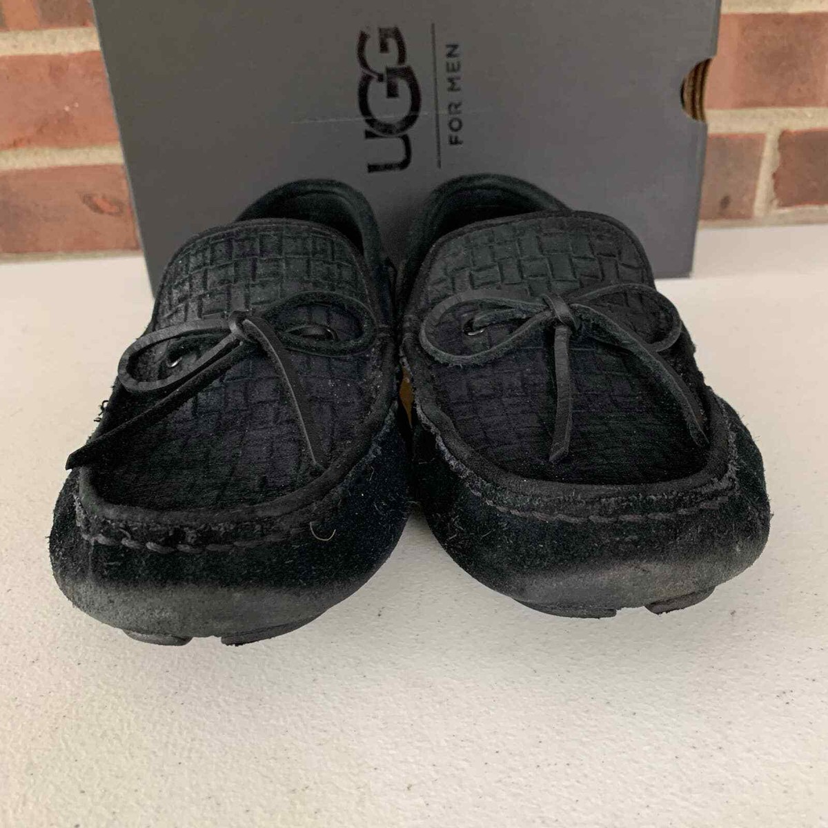 UGG Australia Everton Rivera Emboss Black Suede Boat Shoe  display picture 1