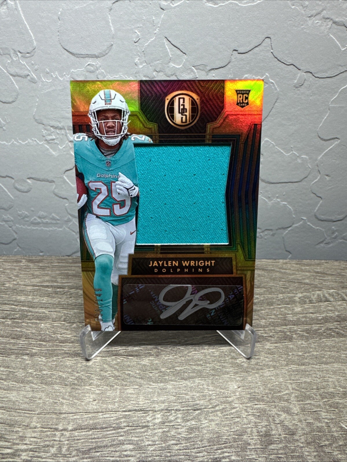 2024 Panini Gold Standard Jaylen Wright Rookie RC Jersey Auto /149 #268 Dolphins
