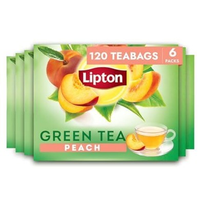 Peach Green Tea Bags Flavored Unsweetened Teabags for Hot Tea or Peach Iced T...
