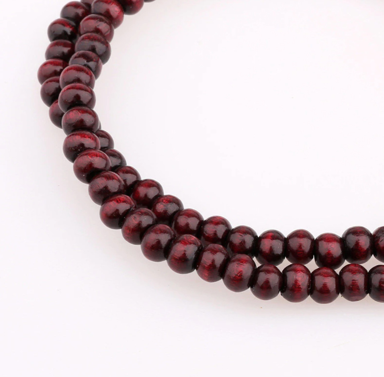 108 Red Sandalwood Beads Meditation Bracelet or Necklace 6mm
