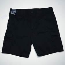 Roundtree Yorke Casuals Men's Cargo Shorts XL 42"x9" Black 100 Cotton NWT