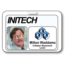 MILTON WADDAMS STRAP CLIP NAME BADGE HALLOWEEN COSTUME PROP FROM OFFICE SPACE