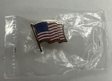 AMERICAN FLAG LAPEL PIN SMALL *MADE IN USA* Hat Tie Tack Pinback Vintage