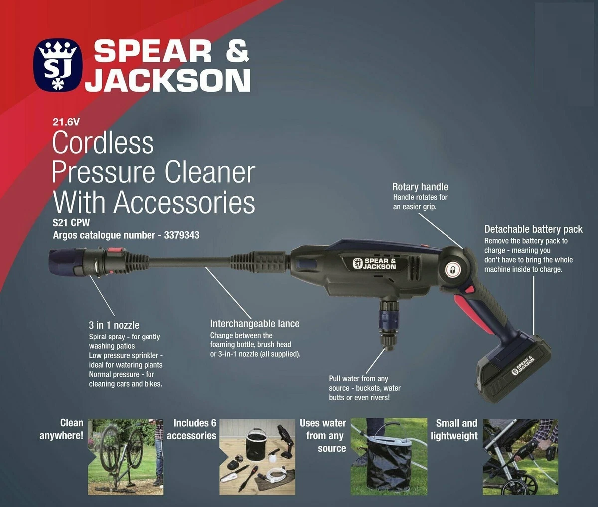 Spear and jackson on sale cordless pressure washer