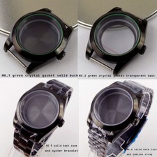 36mm Black PVD Plated Polished Watch Case Sapphire Glass For NH35 NH36 MIYOTA