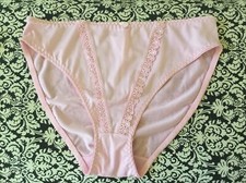 Vintage Delta Burke Pink High Cut Spandex Panties Size 8/ 1X Pretty Full Figured