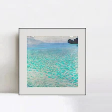 Framed Canvas Giclee Print Lake Attersee by Gustav Klimt Wall Art Home Decor