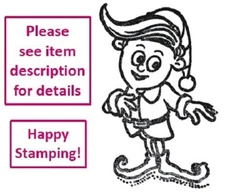 Christmas Elf Santa's Helper - FREE SHIPPING OFFER! - Unmounted Rubber Stamp