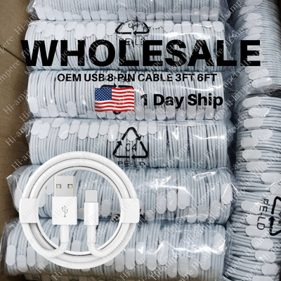 1-100X Bulk Lot 3/6FT USB Cable Fast Charger For Apple iPhone 6 7 8 11 12 13 14