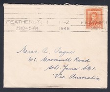 1938-47 NEW ZEALAND KING GEORGE VI 2d PRE-DECIMAL STAMP COMMERCIAL COVER #19