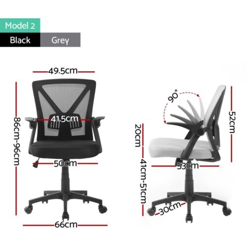 Artiss Office Chair Mesh Computer Chairs Study Work Gaming Desk Chairs Black - Picture 4 of 38