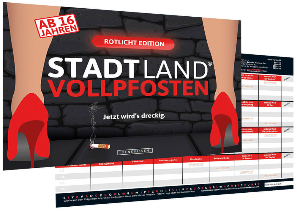 Thumbnail - Stadt Land Vollpfosten - Rotlicht Edition (dina4-format)