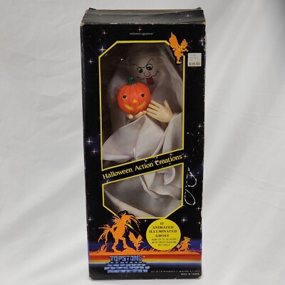 Vtg Topstone Halloween Action Creations 15  Animated Illuminated Ghost Figure