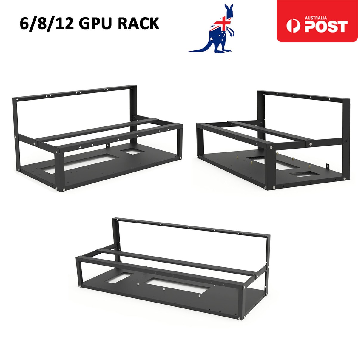 Gpu Pod Double Rack 12 GPU Open Air Mining Rig Frame For ATX Motherboards 12 GPU Open Air ...