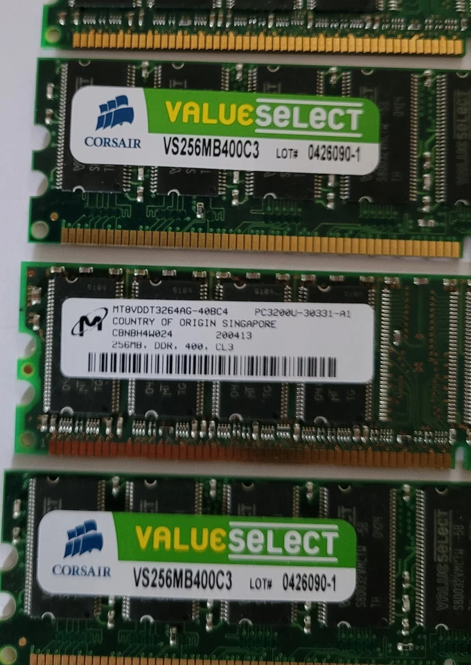 Job Lot 8 Modules 256MB RAM Siemens Corsair ProMOS USED - Image 3 of 4