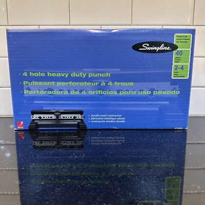 Swingline 74450 Heavy-Duty 2-To-4 9/32'' Hole Punch w/ 40-SH Cap. - Black
