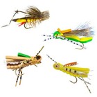 4 pc Topwater Hopper Set - Size 10 Fly Fishing Flies for Trout, Panfish, Bass B3 — photo 1