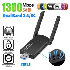 1300Mbps USB3.0 Wireless WiFi Adapter Dongle Dual Band 5G/2.4G Antenna PC US