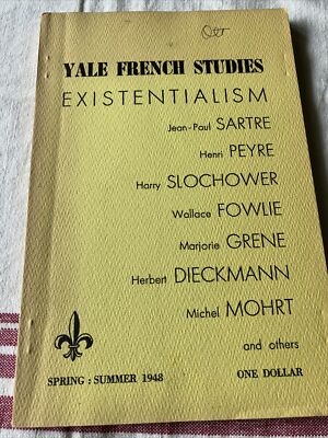Yale French Studies Summer 1948 Vol 1, No 1 Existentialism, Sartre, Peyre