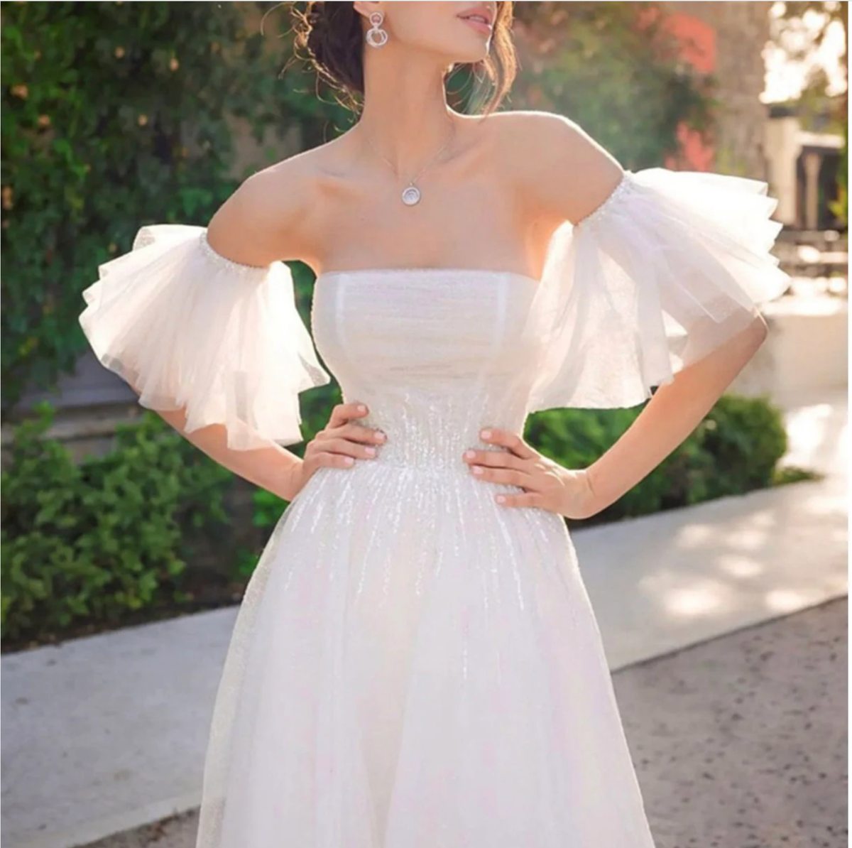 Puffy Detachable Elastic Sleeves, Bride Wedding Arm Cover