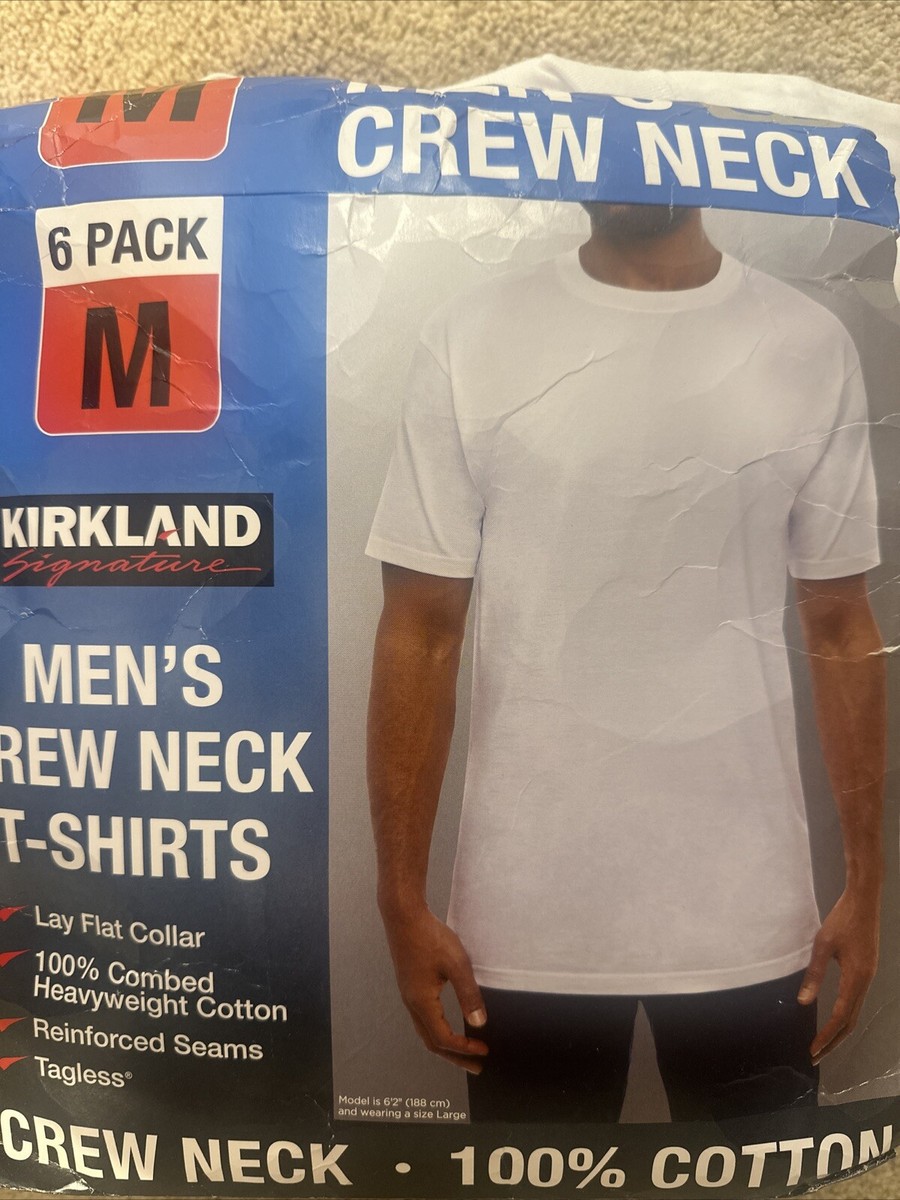 Kirkland Signature Men's Crew Neck Undershirt Tee PACK, White, M