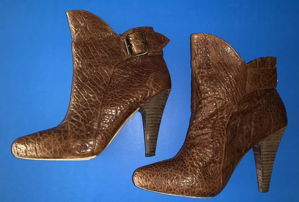 Botines CYNTHIA VINCENT Marrón Cuero Suave Talla 6 Foto 2 de 4