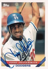 JOSE OFFERMAN SIGNED AUTO'D 1993 TOPPS CARD #776 RED SOX LA DODGERS ROYALS