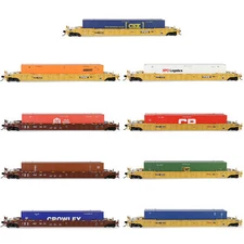 Evemodel One Lot HO Scale 53' Well Car 1:87 with 53ft Container Christmas Gift
