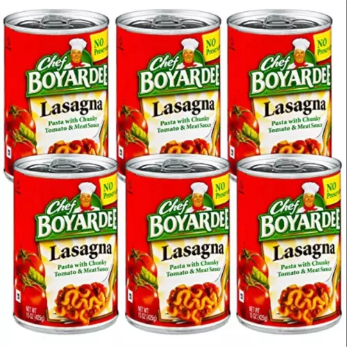6 Pack Chef Boyardee Lasagna Pasta Chunky Tomato And Meat Sauce Canned 15 oz Can