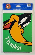 Vintage 1997 Looney Tunes DAFFY DUCK 8 Pack Thank you Notes Cards & Envelopes