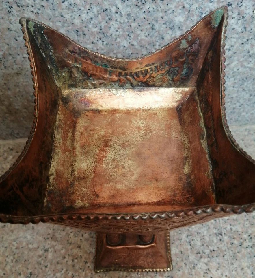 Quemador de incienso vintage árabe islámico de Oriente Medio Bukhoor cobre 30 cm de alto Foto 4 de 4